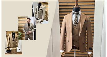 جدید ترین مدلهای کت شلوار نسکافه ای مردانه