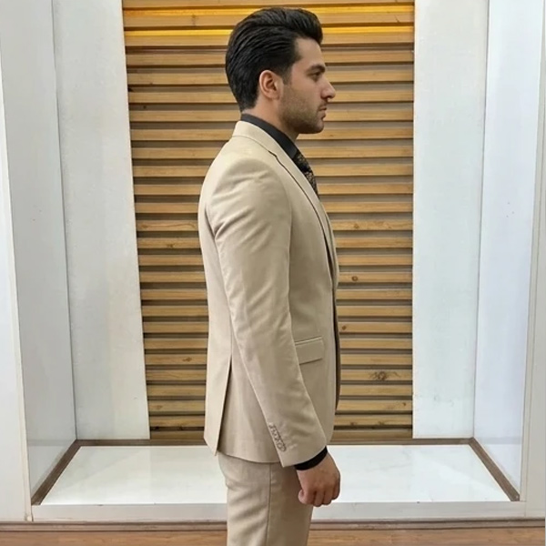 کت و شلوار کرم مردانه