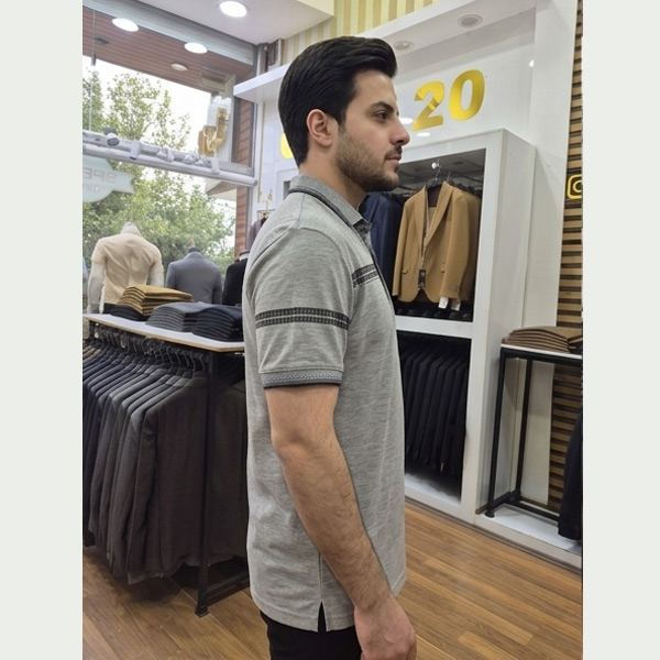 تیشرت نیم زیپ مردانه یقه دار