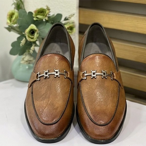 کفش چرم قهوه ای