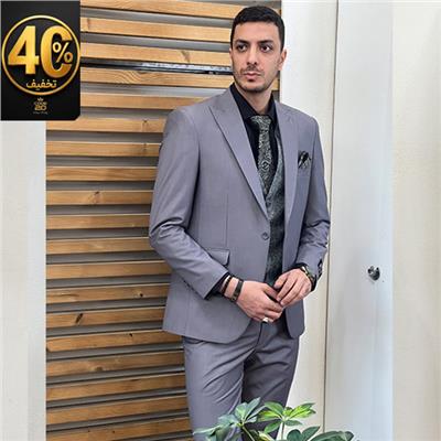 کت شلوار انتونیو زمن طوسی سیر