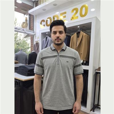 تیشرت نیم زیپ مردانه یقه دار