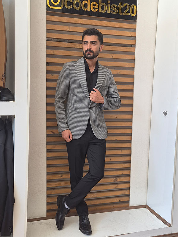 کت تک راه راه مردانه