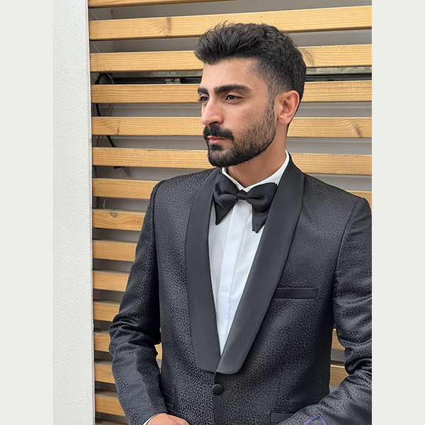 کت و شلوار دامادی یقه آرشال