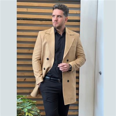 پالتو یقه انگلیسی مردانه کرم