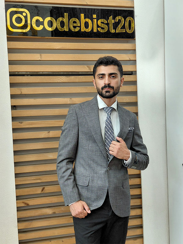 کت تک مردانه طوسی روشن فیلبرت