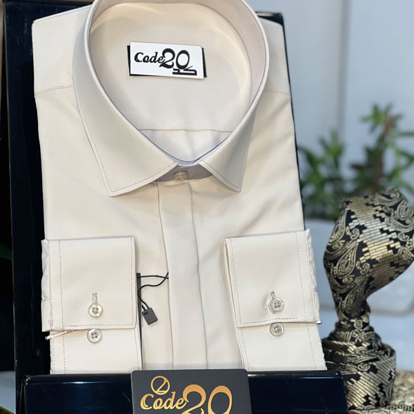 پیراهن مردانه کرمی