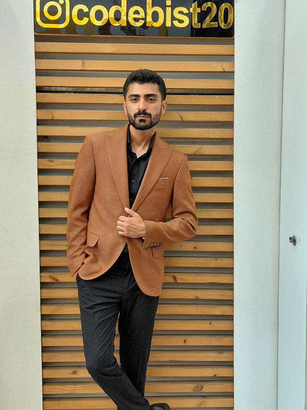 کت تک مردانه قهوه ای جودون
